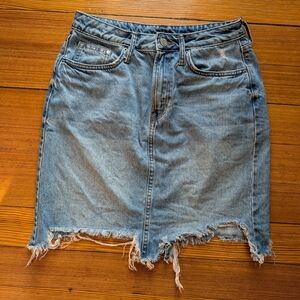 H&M Distressed Denim Skirt